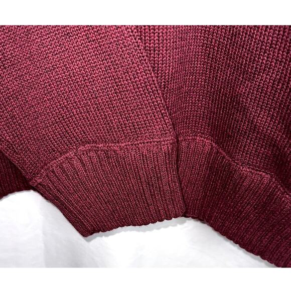 Eddie Bauer Womens Size XLT Maroon 1/4 Zip Tight Knit Pullover Sweater - Picture 4 of 10